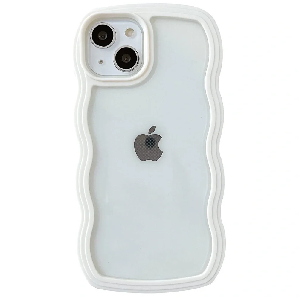 NWT Caseative Cute Curly Wave Frame Shape Shockproof Soft iPhone Case 11 Pro Max